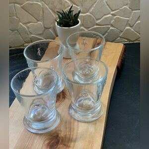 LA ROCHERE | Set of 4 | Vintage Embossed Bee Footed Glasses